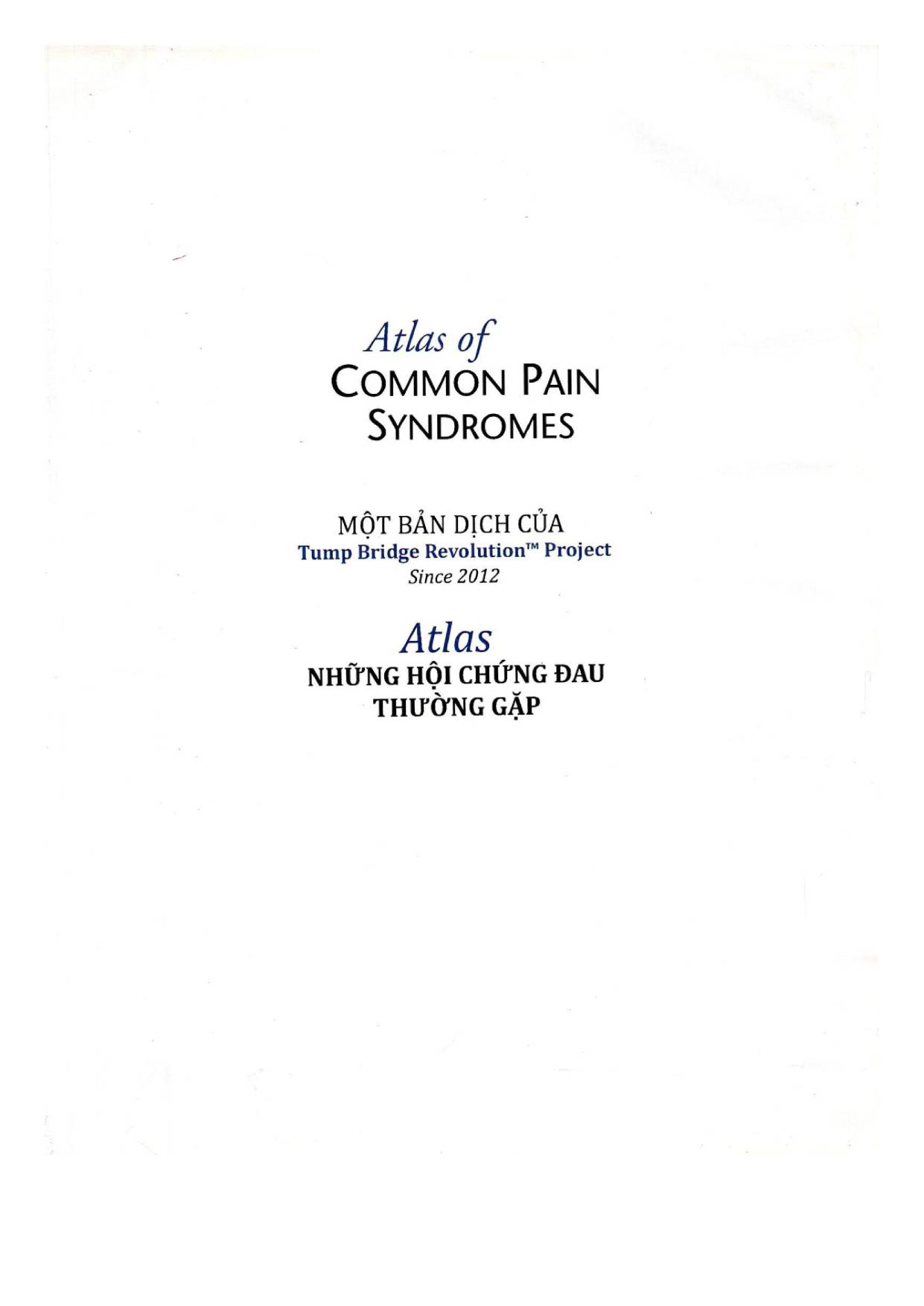 Atlas of common pain syndromes - bản dịch tiếng Việt